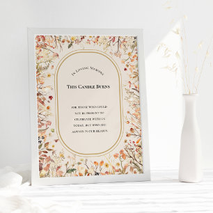 Rustic Fall Beige Bröllop this Candle Burns Poster