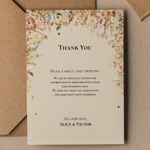 Rustic Fall Beige bröllopsmottagning Tack för kort