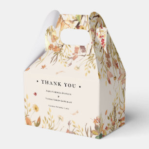 Rustic Fall Beige Wedding Favor Box Presentaskar