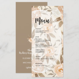 Rustic Fall Blommigt Bröllop Meny
