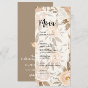 Rustic Fall Blommigt Bröllop Meny