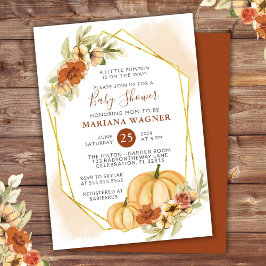 Rustic Fall Blommigt Little Pumpkin Baby Shower Inbjudningar