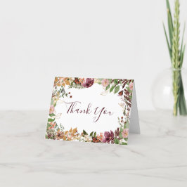 Rustic Fall Blommigt Möhippa Tack Kort