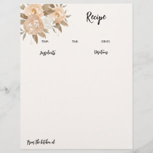 Rustic Fall Blommigt, mottagare Binder Papper Reklamblad