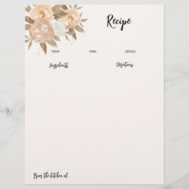 Rustic Fall Blommigt, mottagare Binder Papper Reklamblad (Framsidan)