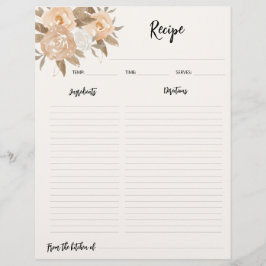 Rustic Fall Blommigt, mottagare Binder Papper Reklamblad
