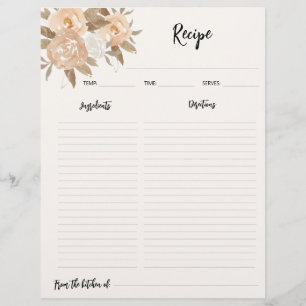 Rustic Fall Blommigt, mottagare Binder Papper Reklamblad