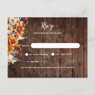 Rustic Fall Blommigt OSA Vykort