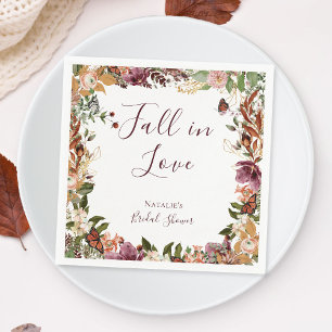 Rustic Fall Blommigt Pappersservett