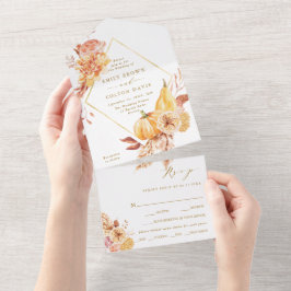 Rustic Fall Blommigt Pumpkin Guld Bröllop