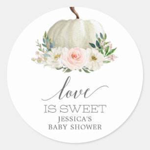 Rustic Fall Blommigt Pumpkin Kärlek är Sweet Favor Runt Klistermärke
