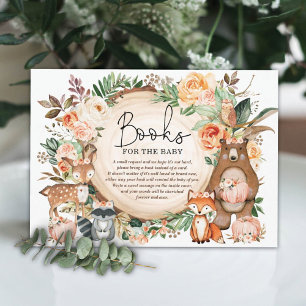 Rustic Fall Blommigt Woodland Animals Bokar för Ba Tilläggskort
