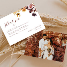 Rustic Fall Boho Bröllop Photo Tack Kort