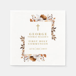 Rustic Fall Botanical Modern Heliga Communion Pappersservett