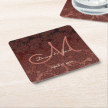 Rustic Fall Brown Champagne Monogram Bröllop