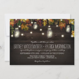 Rustic Fall Firefly Mason Burk bröllopsinbjudninga Inbjudningar