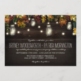 Rustic Fall Firefly Mason Burk bröllopsinbjudninga Inbjudningar