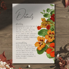 Rustic Fall Floral Modern QR Code Wedding Details Tilläggskort