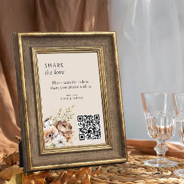 Rustic Fall Flowers QR-kodens fotodelningskort Inbjudningar