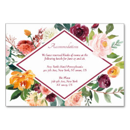 Rustic Fall Flowers Vin Red Accommodards Bordsnummer