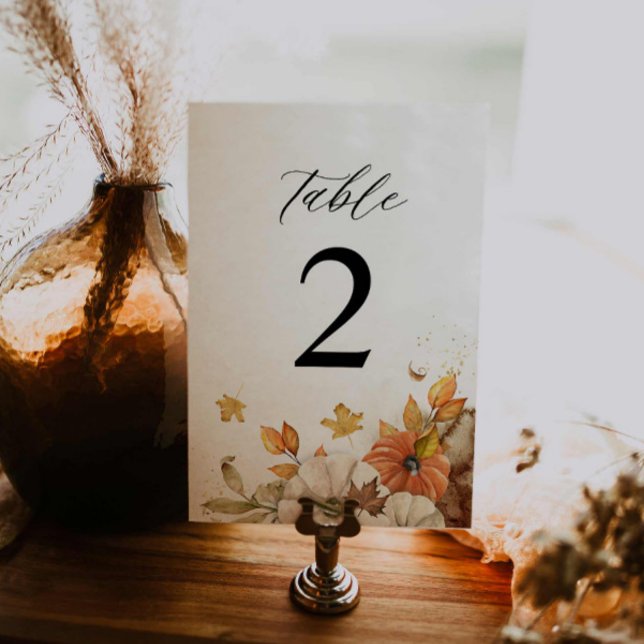 Rustic Fall Foliage Bröllop Bordsnummer (Rustic Fall Wedding Table Number)