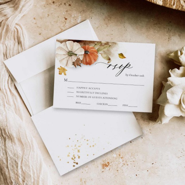Rustic Fall Foliage Bröllop OSA Card Kort (Rustic Wedding Rsvp card)
