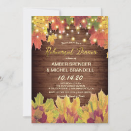 Rustic Fall Foliage Strings Light Rehearsal Middag Inbjudningar