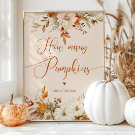 Rustic fall gissa hur många pumpor babydusch poster