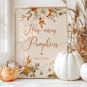 Rustic fall gissa hur många pumpor babydusch poster