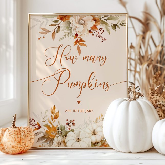 Rustic fall gissa hur många pumpor babydusch poster (Skapare uppladdad)