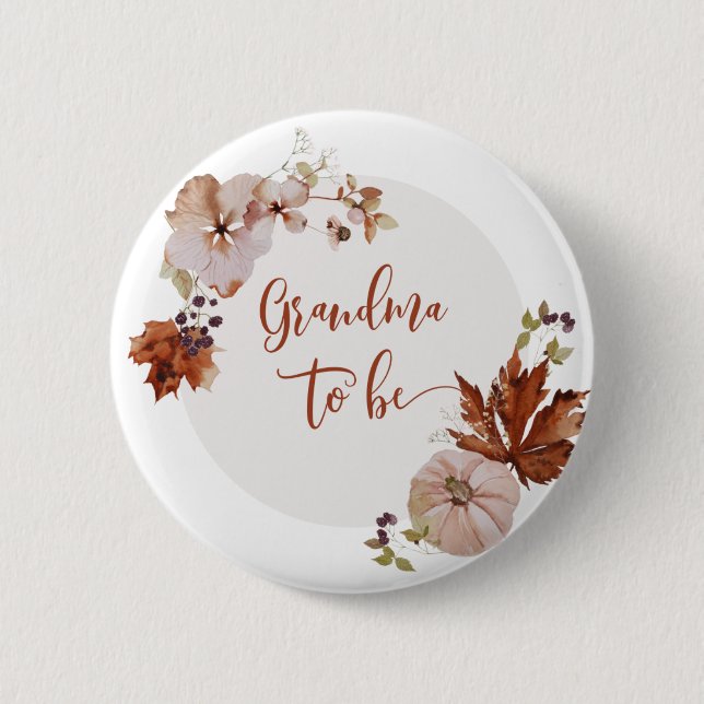 Rustic fall Grandma to be Button Knapp (Framsida)