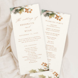 Rustic Fall Greenery Löv Foliage Bröllop Program