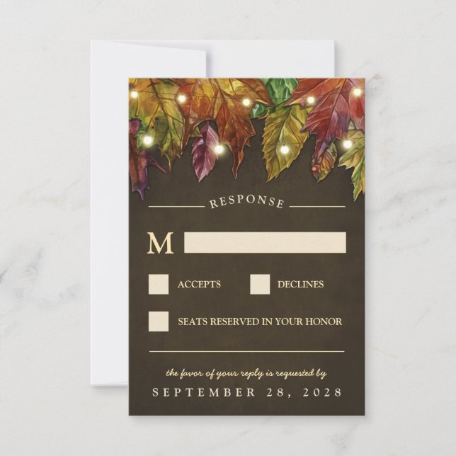 Rustic Fall Höst löv Bröllop OSA Card (Framsida)