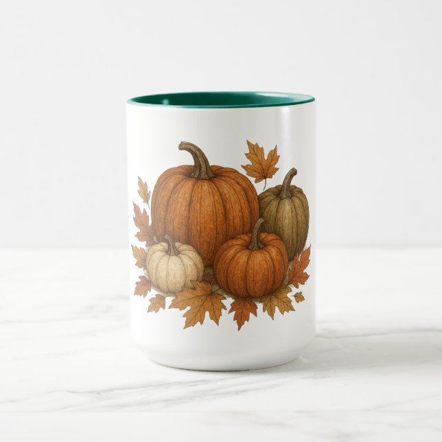 Rustic Fall/Höstpumpor & löv Mugg (Center)