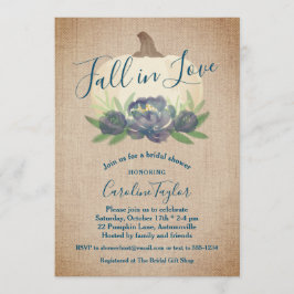 Rustic Fall i Kärlek Blue Blommigt Möhippa Inbjudningar