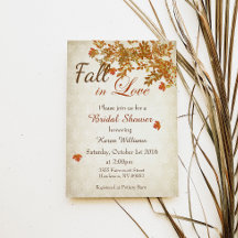 Rustic Fall i Kärlek Inbjudningskort för möhippan