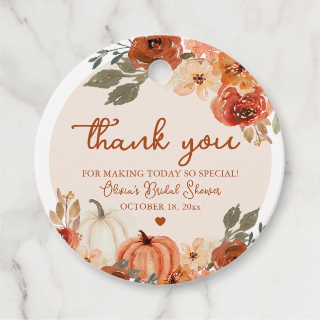 Rustic Fall i Kärlek Pumpkin HöstMöhippa Gåvor Etiketter (Framsida)