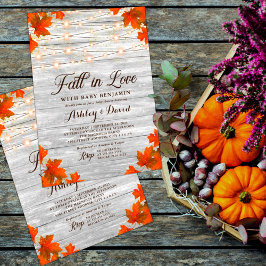 Rustic Fall in Kärlek String Ljus Baby Shower Inbjudningar