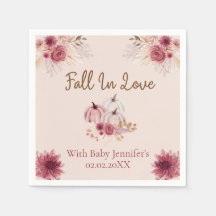 Rustic Fall In Love Pink Pumpkin Baby Shower