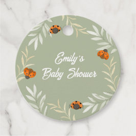 Rustic Fall Ladybug Greenery Baby Shower Gåvor Etiketter
