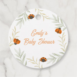 Rustic Fall Ladybug Greenery Baby Shower Gåvor Etiketter