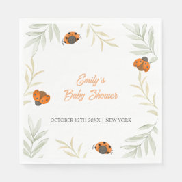 Rustic Fall Ladybug Greenery Baby Shower Pappersservett