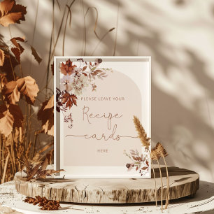 Rustic fall lämna ditt receptkort här affisch