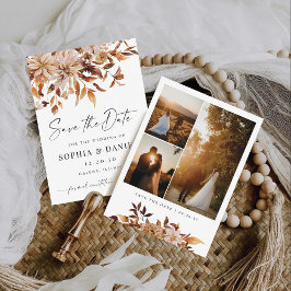 Rustic Fall Leaves Save The Date Card Spara Datumet