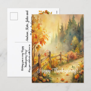Rustic Fall liggande Happy thanksgiving Helg Vykort