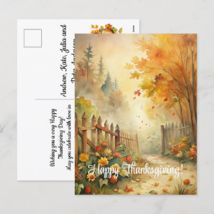 Rustic Fall liggande Happy thanksgiving Helg Vykort