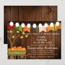 Rustic Fall Little Pumpkin Baby Shower-inbjudan