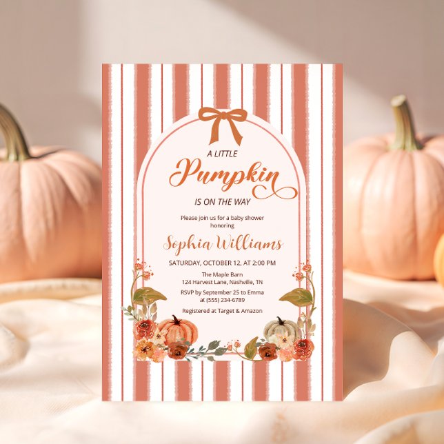 Rustic Fall Little Pumpkin Girl Shower Inbjudningar (Skapare uppladdad)