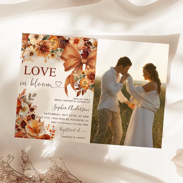Rustic Fall Love In Bloom  Bridal Shower Photo  Inbjudningar (Skapare uppladdad)