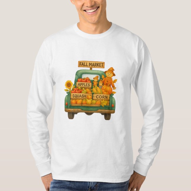 Rustic Fall Market Lastbil Tee Shirt (Framsida)